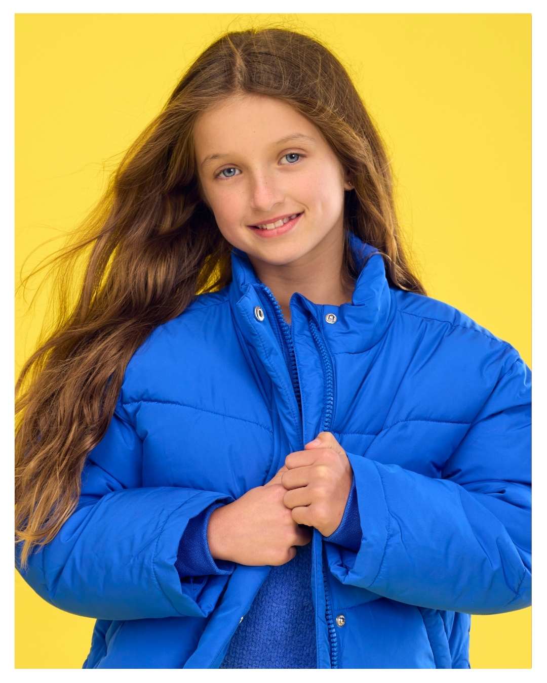 Child modelling headshot